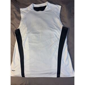 Starter Activewear Tank Top Boy Large White Black Stripes Crew Neck Athletic Fit